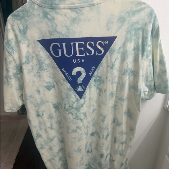 GUESS Kids Blue and Cream Tie-Dye Tee - Picture 2 of 2